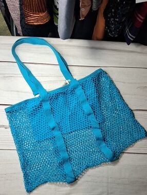 Bright Blue Mesh Tote Bag